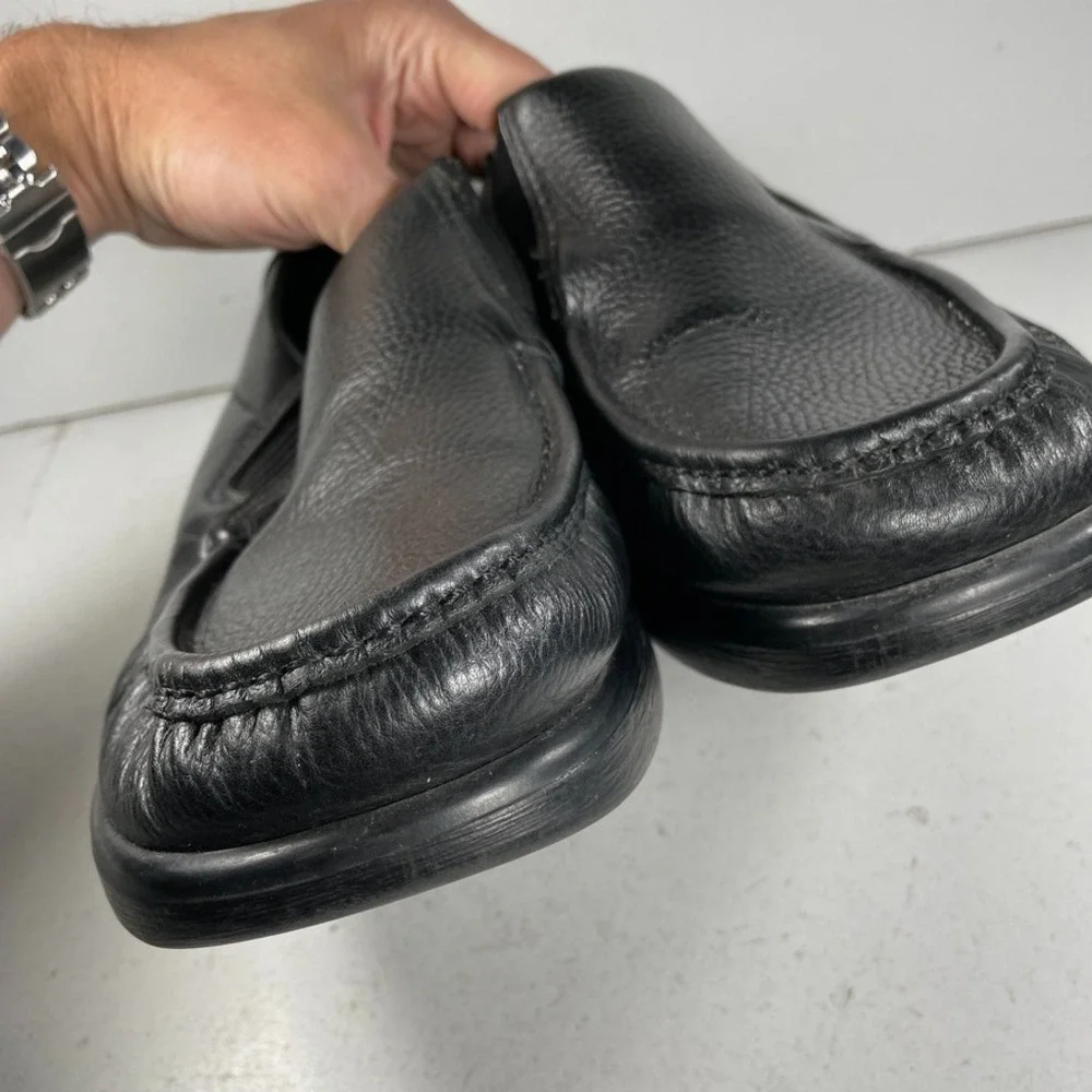 SAS Side Gore Loafers Mens Size 11 Wide Black Leather Orthotic Slip On Comfort